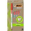 imageBIC Ecolutions Round Stic Ballpoint Pens Medium Point 10mm 50Count Pack Blue Ink Pens Made from 97 Recycled PlasticRed