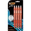 imageBIC Retractable Gel Ink Rollerball Pen Medium Point 07mm Translucent Red Barrel Ink Pack of 4  RLCP41ARED