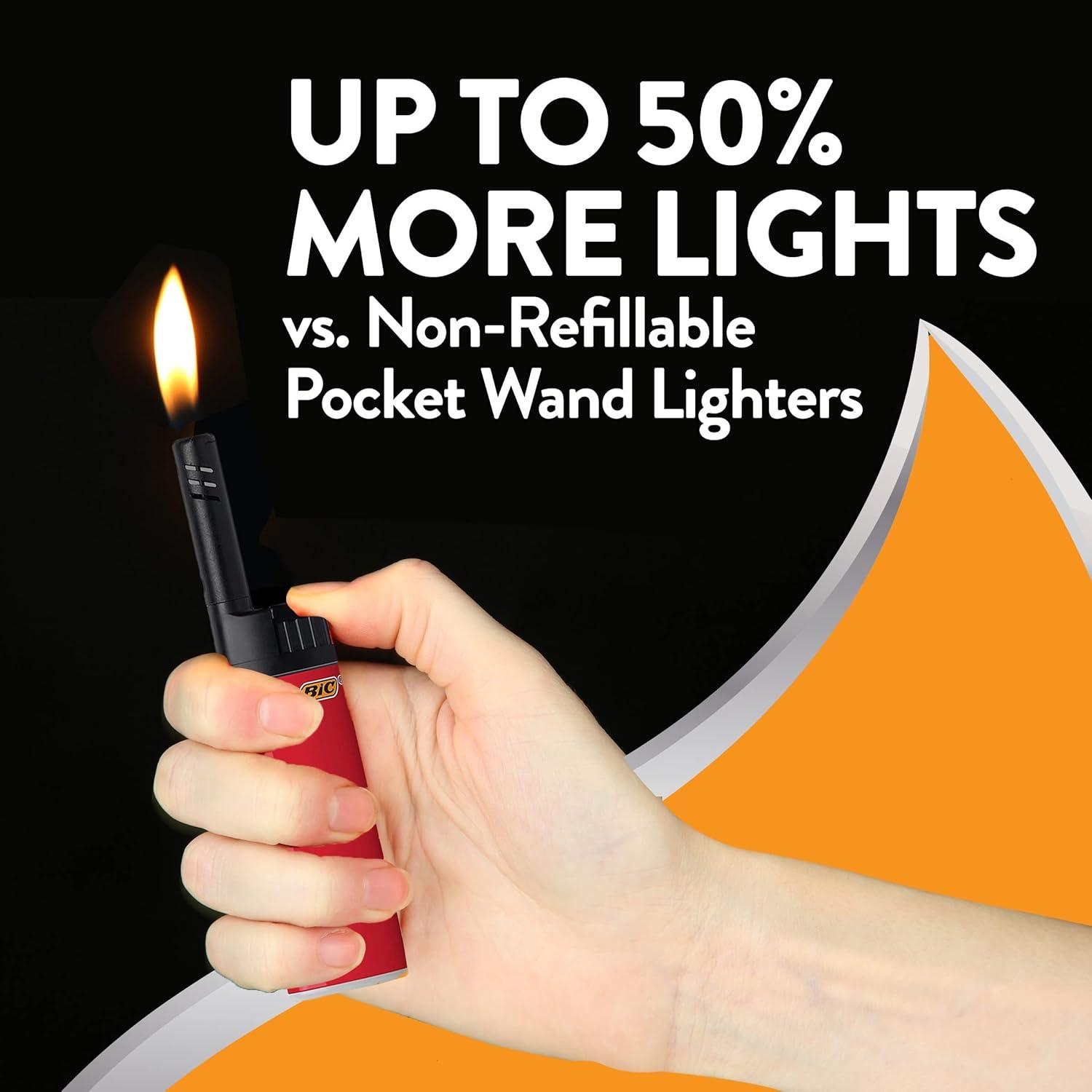 imageBIC EZ Reach Candle Lighter The Ultimate Lighter with Extended Wand for Grills and Firepits 145inch Pastel Series 6 Count Pack Assortment of Colors May Vary