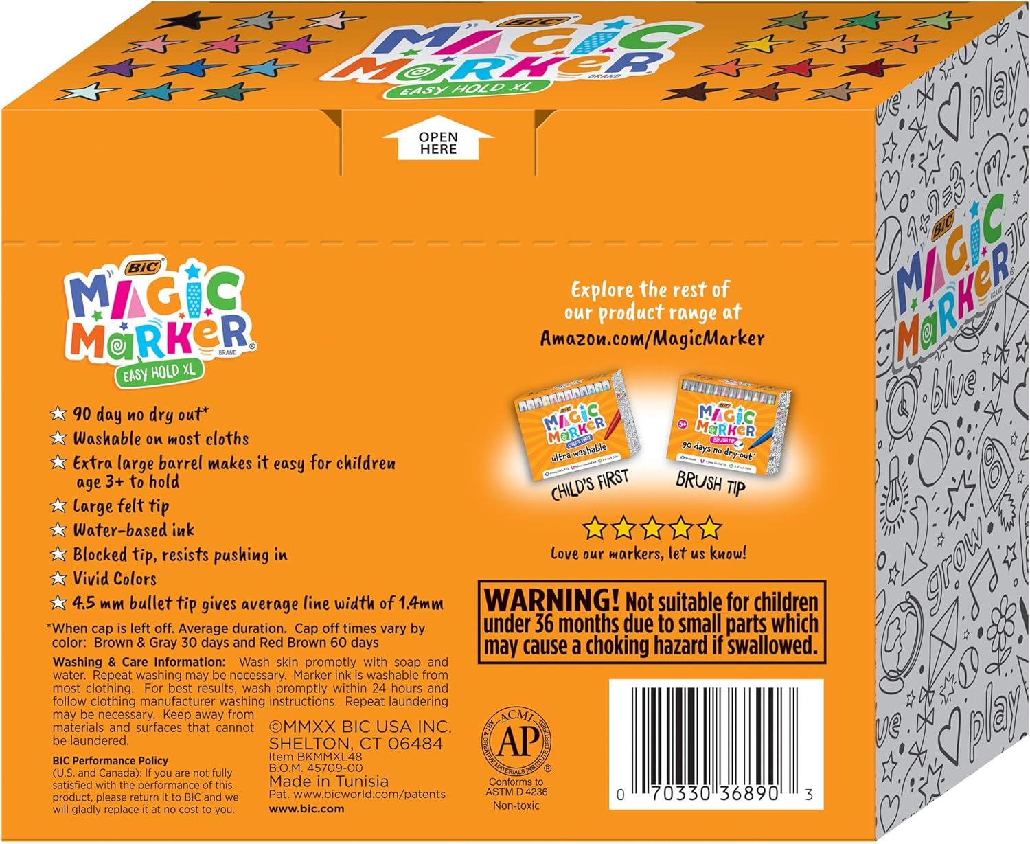 imageBIC Easy Hold XL Magic Marker Assorted Colors 48Count48 Count Pack of 1