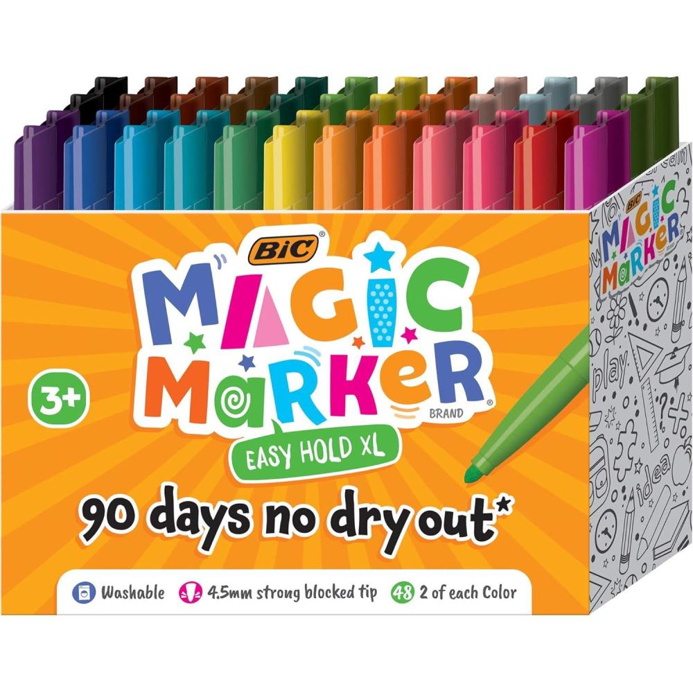 imageBIC Easy Hold XL Magic Marker Assorted Colors 48Count48 Count Pack of 1
