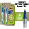 imageBIC Ecolutions Clic Stic Blue Ballpoint Pens Medium Point 10mm 48Count Pack Retractable Ball Point Pens Made from 78 Recycled Plastic