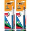 imageBIC 4Color Original Retractable Ball Pens Medium Point 10mm 1Count Pack Retractable Ball Pen With LongLasting Ink Pen barrel color may vary1 Count Pack of 2