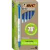 imageBIC Ecolutions Clic Stic Blue Ballpoint Pens Medium Point 10mm 12Count Pack Retractable Ball Point Pens Made from 78 Recycled Plastic