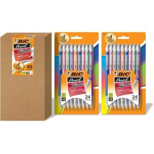 imageBIC XtraSparkle Mechanical Pencil Medium Point 07mm Fun Design With Colorful Barrel 48Count48 Count Pack of 1