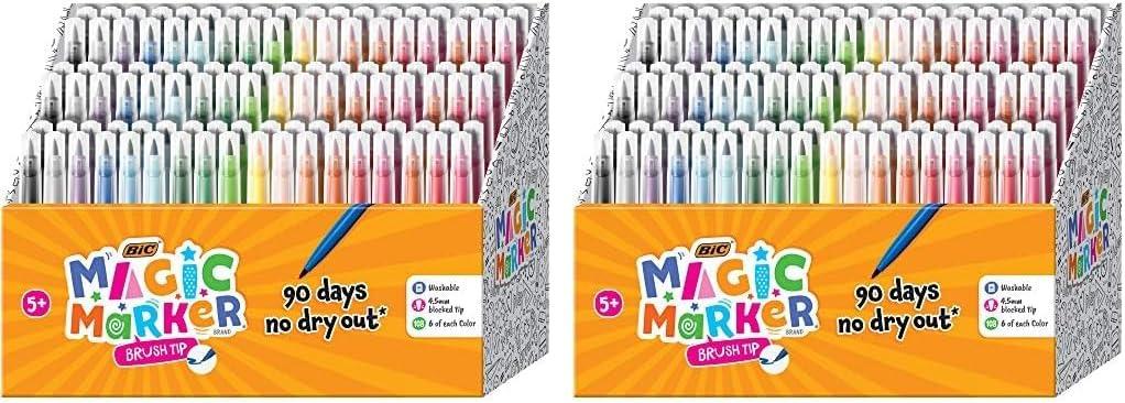 imageBIC Magic Marker Brush Tip Assorted Colors 108CountBrush Tip