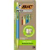 imageBIC Ecolutions Mechanical Pencils with Erasers With Colorful Barrel Medium Point 07mm 24Count Pack Mechanical Pencils Made from 81 Recycled Plastic Excluding Leads and Erasers MPE24BLK
