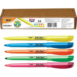 imageBIC Brite Liner Highlighter Chisel Tip Assorted New 24 CountAssorted New