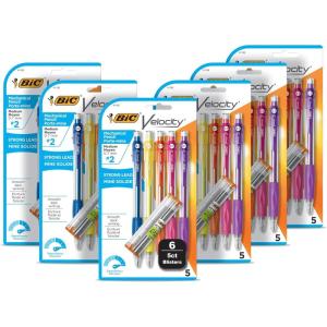 imageBIC Velocity Mechanical Pencils With Colorful Barrel Medium Point 07mm 30Count Bundle Mechanical Pencils With Erasers30Count