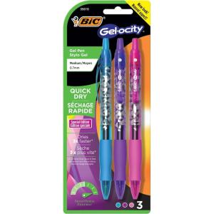imageBIC Gelocity Quick Dry Special Edition Fashion Gel Pen Medium Point 07mm Assorted Fashion Colors 2Count3 Count Pack of 1