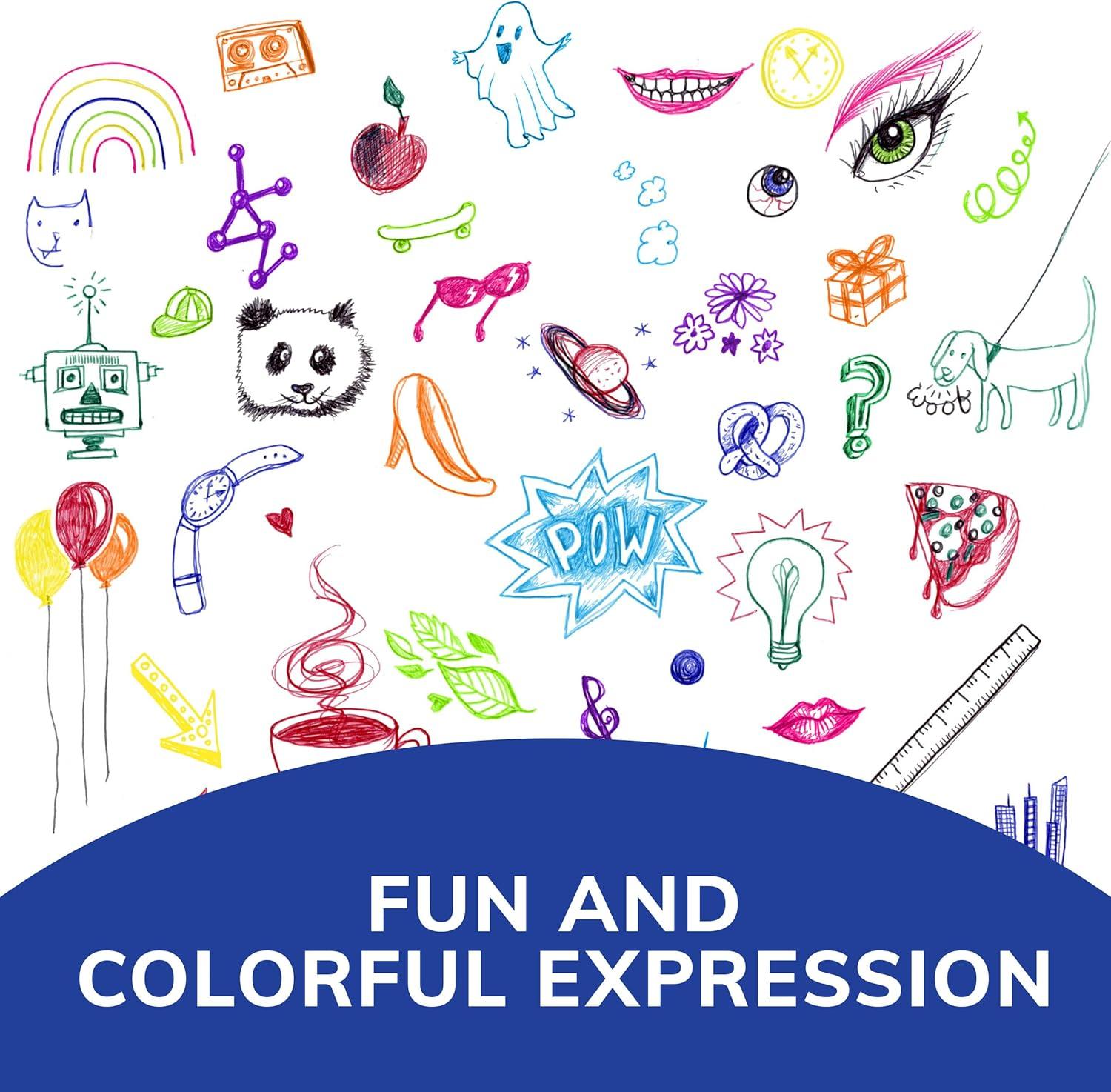 imageBIC 4 Color Pastel Barrel Multicolor Ballpoint Pens Medium Point 10 mm Pack of 6 Pens with Black Blue Green and Red Ink10 Assorted Ink Colors