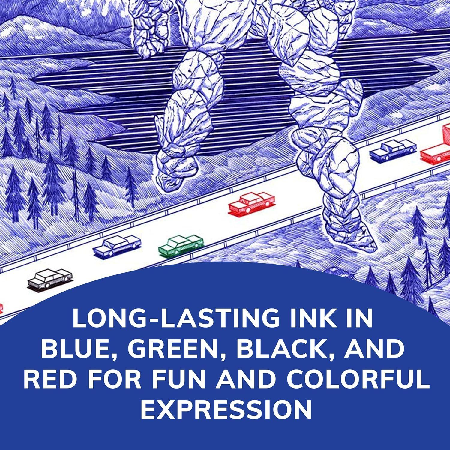imageBIC 4 Color Pastel Barrel Multicolor Ballpoint Pens Medium Point 10 mm Pack of 6 Pens with Black Blue Green and Red InkAssorted  Original