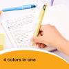 imageBIC 4 Color Pastel Barrel Multicolor Ballpoint Pens Medium Point 10 mm Pack of 6 Pens with Black Blue Green and Red InkBlack  Blue  Green  Red Ink
