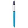 imageBIC 4 Color Pastel Barrel Multicolor Ballpoint Pens Medium Point 10 mm Pack of 6 Pens with Black Blue Green and Red InkMulticolor