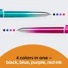 imageBIC 4 Color Pastel Barrel Multicolor Ballpoint Pens Medium Point 10 mm Pack of 6 Pens with Black Blue Green and Red InkPurple  Black  Blue  Red Ink