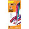 imageBIC 4 Color Pastel Barrel Multicolor Ballpoint Pens Medium Point 10 mm Pack of 6 Pens with Black Blue Green and Red InkPurple  Black  Blue  Red Ink