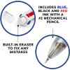 imageBIC 4 Color Pastel Barrel Multicolor Ballpoint Pens Medium Point 10 mm Pack of 6 Pens with Black Blue Green and Red InkRed  Blue  Black Ink
