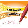 imageBIC Soft Feel Ballpoint Pen with 10 mm Medium Point and Retractable Design 6Count in Black InkRed