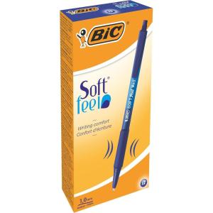 imageBIC Soft Feel Ballpoint Pen with 10 mm Medium Point and Retractable Design 6Count in Black InkBlue