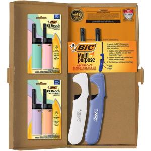 imageBIC Lighter Combination 2 MultiPurpose Lighters with Long Metal Wand Classic Collection and 4 EZ Reach Pastel Candle Lighters The Ultimate Lighter with Wand Assorted Colors