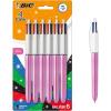 imageBIC 4 Color Shine Retractable Ballpoint Pen Versatile 10 mm Point LongLasting Ink 6Count in Assorted Colors