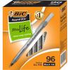 imageBIC Round Stic Xtra Life Ballpoint Pens  Medium Point 10mm Ultra Long Lasting and Consistent Ink Flow Bulk Pack of 96 Black Pens
