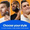 image:imageBIC Flex 5 Trim and Shave Mens Grooming Kit 3in1 Beard Trimmer Razor amp Precision Edger No Battery or Charging Required 5Blade Shave Face amp Body 8 Trimmer RefillsRefill Cartridges