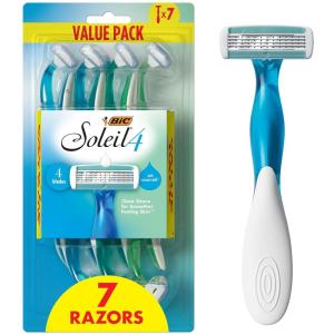 image:imageBIC Soleil 4 Womens Disposable 4Blade Razors Pivoting Head and Colorful Handles 7Pack7 Count Pack of 1