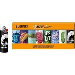 image:imageBIC Maxi Pocket Lighter Special Edition Favorites Series Assorted 8 Count Pack of Lighters