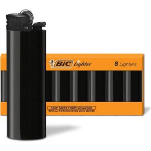 image:imageBIC Maxi Pocket Lighters Safe and Reliable LongLasting Pocket Lighters for Everyday Use AllBlack 8Pack