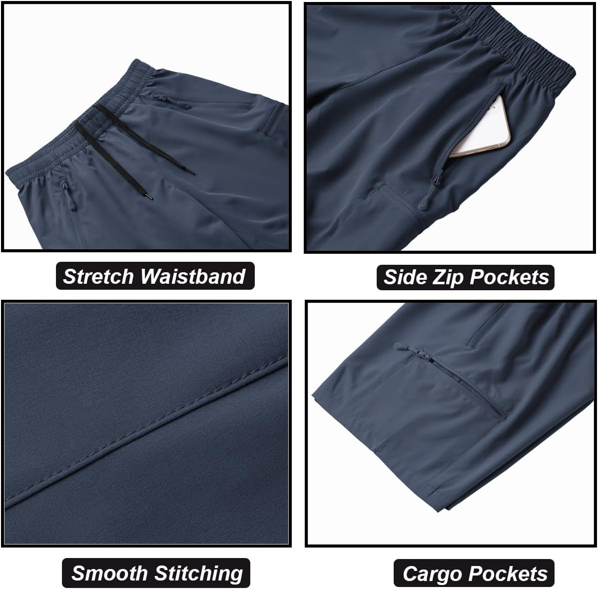 DEVOROPA Boys Athletic Shorts Lightweight Quick Dry Hiking Cargo Shorts with Zipper Pockets for Outdoor RunningCool Gray