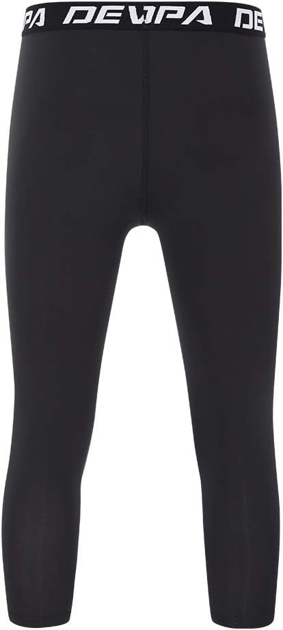 DEVOROPA Boys Leggings Quick Dry Youth Compression Pants Sports Tights Basketball Base Layer34 BlackWhite2pack