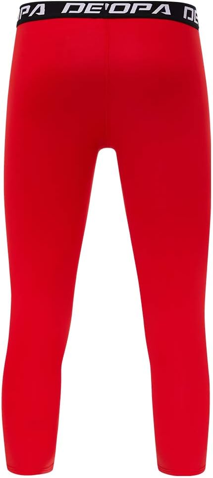 DEVOROPA Boys Leggings Quick Dry Youth Compression Pants Sports Tights Basketball Base Layer34 Lengthred