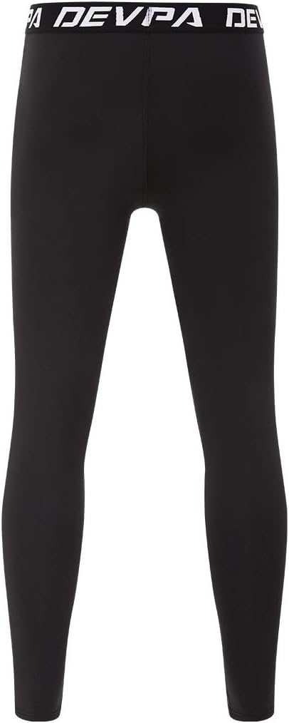 DEVOROPA Boys Leggings Quick Dry Youth Compression Pants Sports Tights Basketball Base LayerBlackWhite2pack