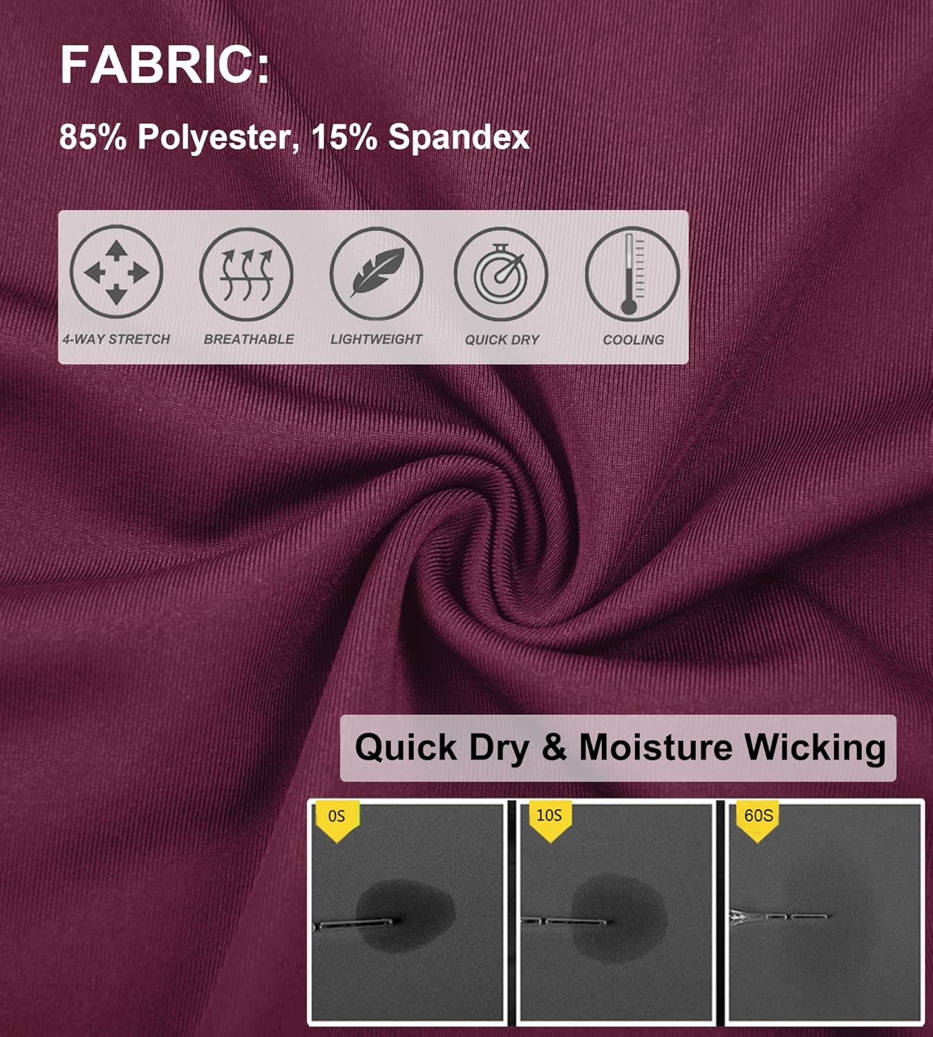 DEVOROPA Boys Leggings Quick Dry Youth Compression Pants Sports Tights Basketball Base LayerMaroon