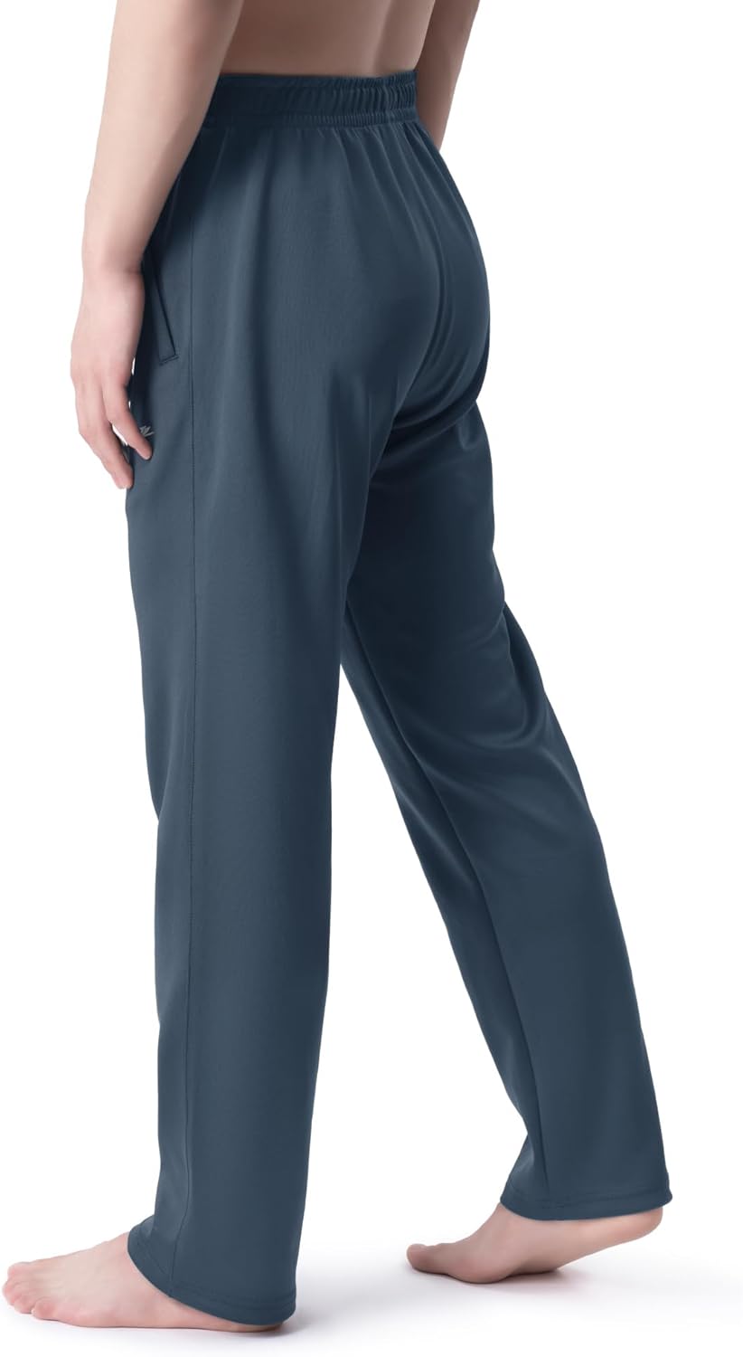 DEVOROPA Boys Sweatpants Open Bottom Water Resistant Youth Kids Track Athletic Running Pants Straight Leg Zipper PocketsCool Grey