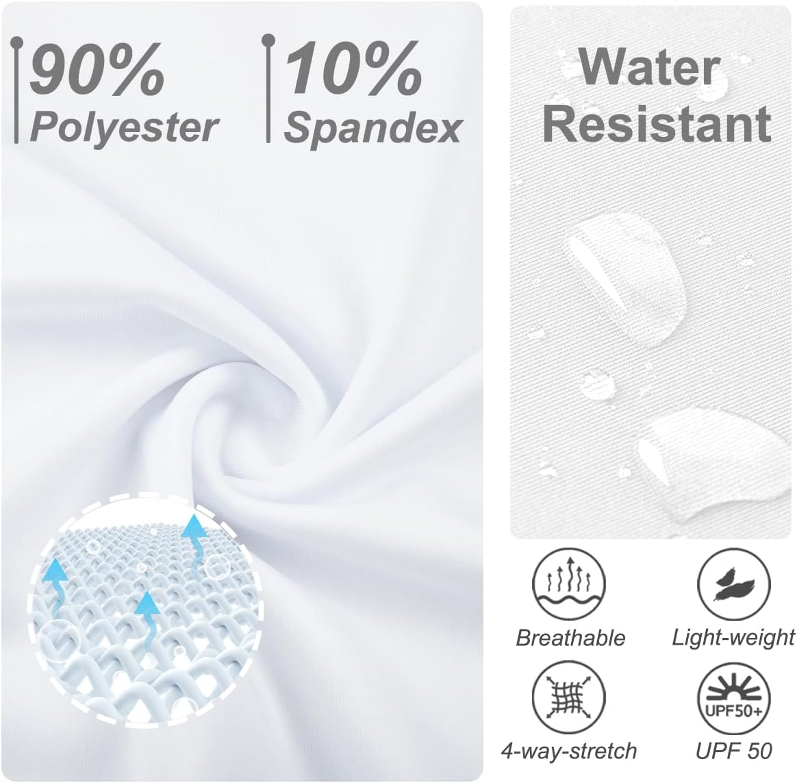 DEVOROPA Boys Sweatpants Open Bottom Water Resistant Youth Kids Track Athletic Running Pants Straight Leg Zipper PocketsWhite