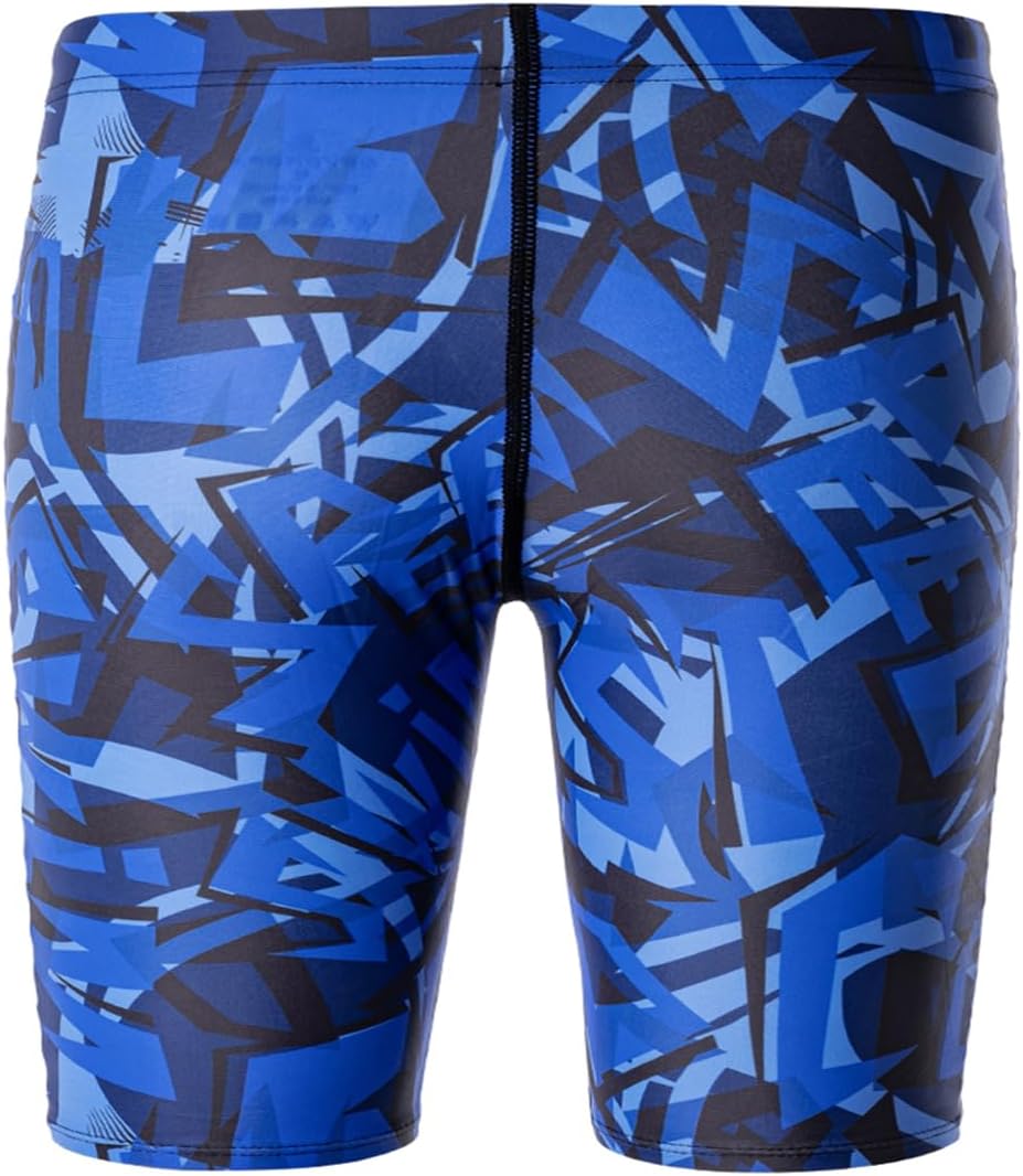 DEVOROPA Youth Boys Swim Shorts Square Leg Swimsuit Nylon Swimming Boxer Brief UPF 50Abstract B