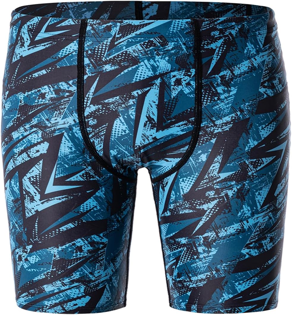 DEVOROPA Youth Boys Swim Shorts Square Leg Swimsuit Nylon Swimming Boxer Brief UPF 50Abstract D