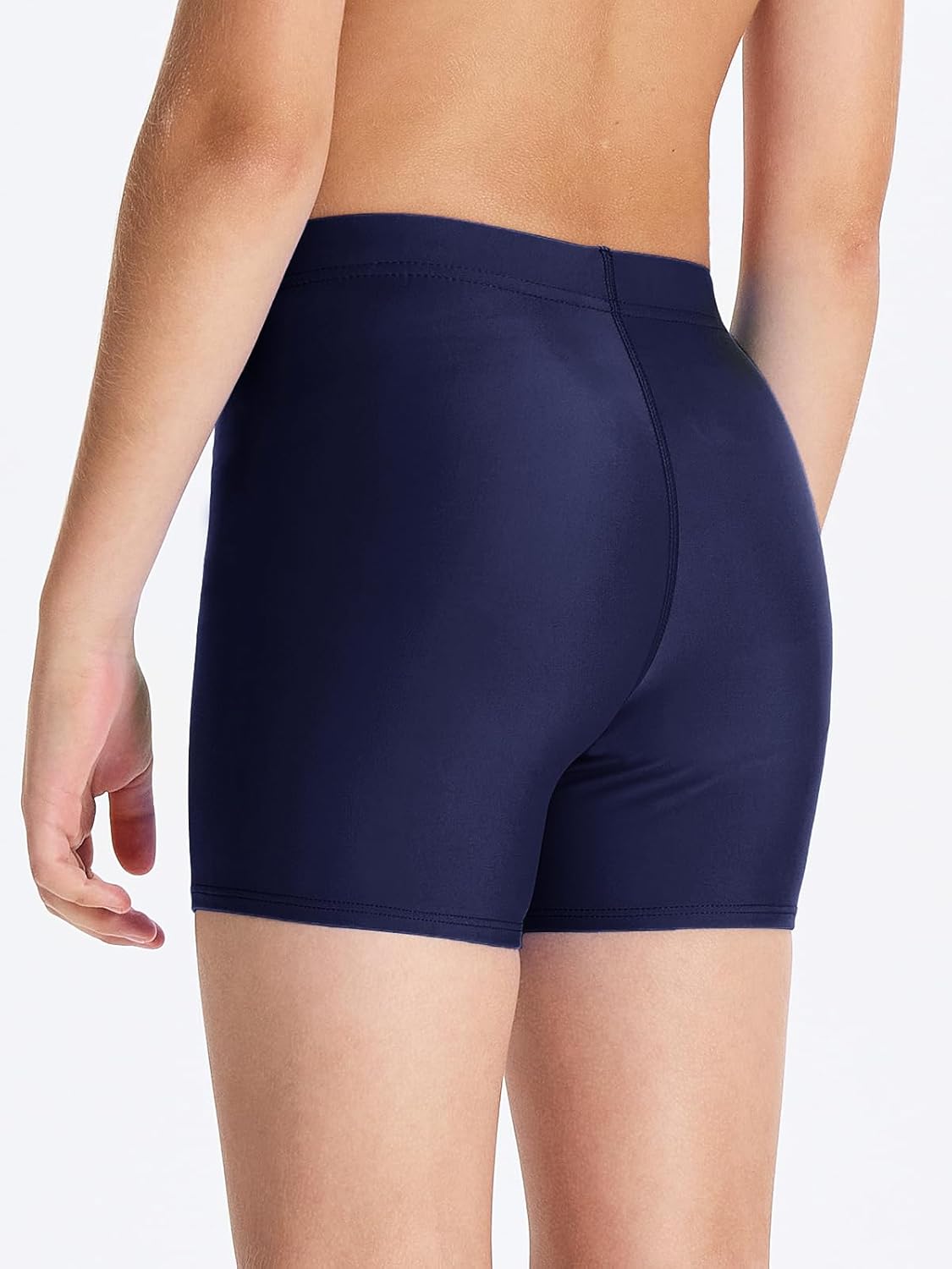 DEVOROPA Youth Boys Swim Shorts Square Leg Swimsuit Nylon Swimming Boxer Brief UPF 50Navy