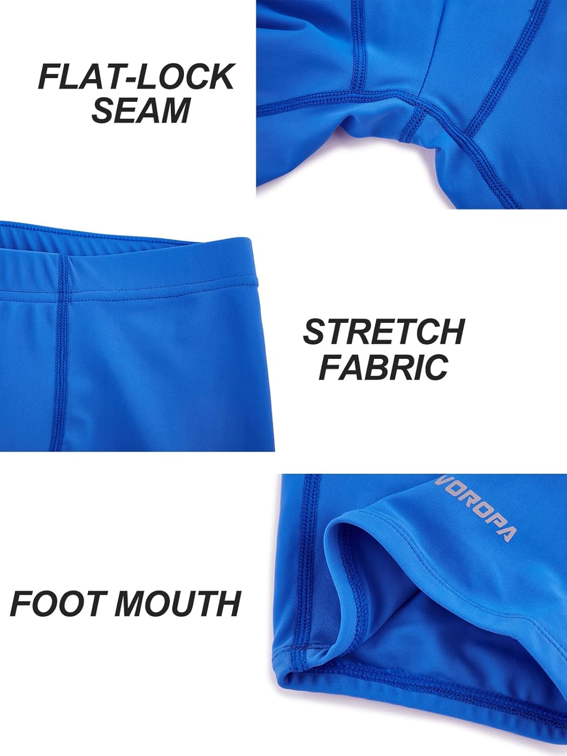 DEVOROPA Youth Boys Swim Shorts Square Leg Swimsuit Nylon Swimming Boxer Brief UPF 50Royal
