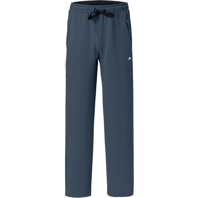 DEVOROPA Boys Sweatpants Open Bottom Water Resistant Youth Kids Track Athletic Running Pants Straight Leg Zipper PocketsCool Grey