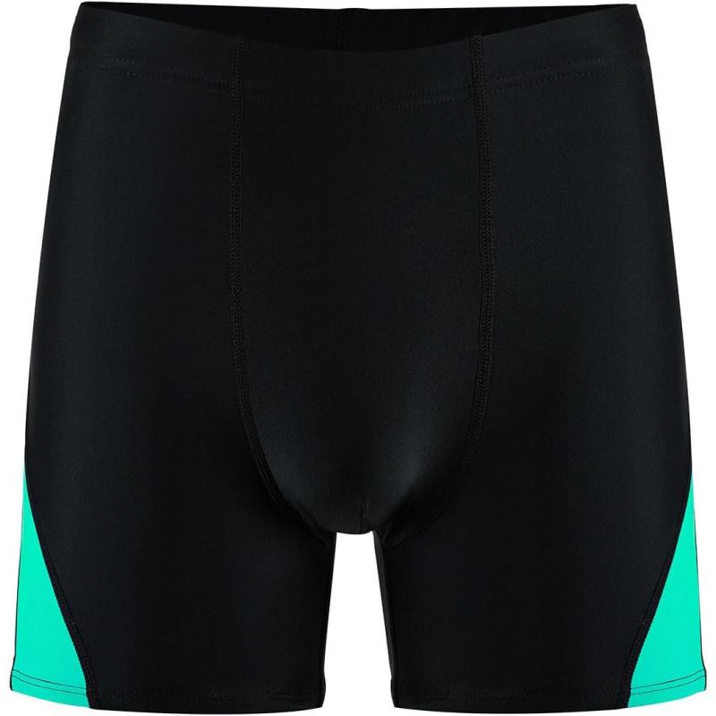 DEVOROPA Youth Boys Swim Shorts Square Leg Swimsuit Nylon Swimming Boxer Brief UPF 50BlackGreen