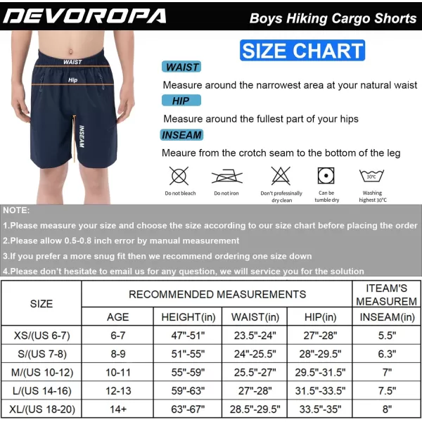 DEVOROPA Boys Athletic Shorts Lightweight Quick Dry Hiking Cargo Shorts with Zipper Pockets for Outdoor RunningCool Gray