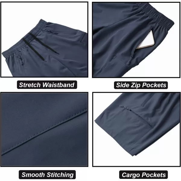 DEVOROPA Boys Athletic Shorts Lightweight Quick Dry Hiking Cargo Shorts with Zipper Pockets for Outdoor RunningCool Gray