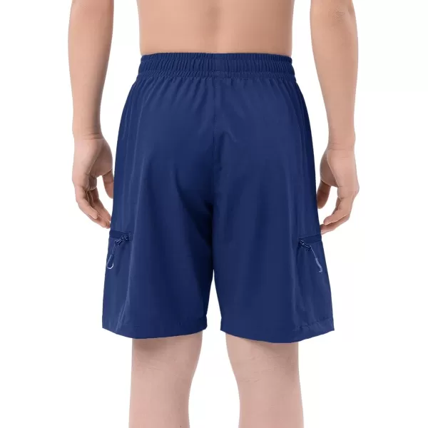DEVOROPA Boys Athletic Shorts Lightweight Quick Dry Hiking Cargo Shorts with Zipper Pockets for Outdoor RunningRoyal Blue