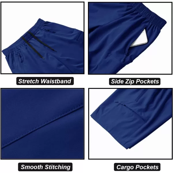 DEVOROPA Boys Athletic Shorts Lightweight Quick Dry Hiking Cargo Shorts with Zipper Pockets for Outdoor RunningRoyal Blue