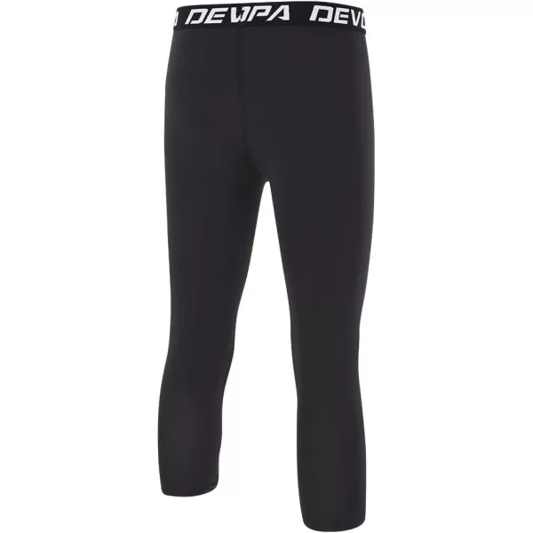 DEVOROPA Boys Leggings Quick Dry Youth Compression Pants Sports Tights Basketball Base Layer34 Lengthblack