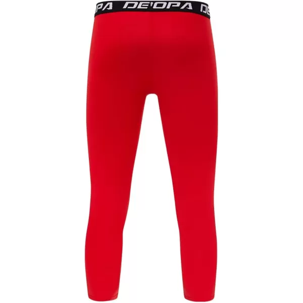 DEVOROPA Boys Leggings Quick Dry Youth Compression Pants Sports Tights Basketball Base Layer34 Lengthred