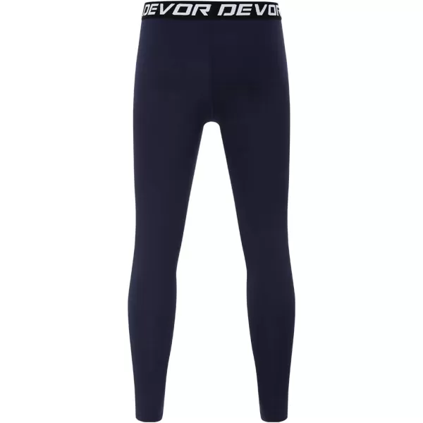 DEVOROPA Boys Leggings Quick Dry Youth Compression Pants Sports Tights Basketball Base LayerNavy